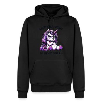 Ne me regarde pas sur ce ton - Sweat à capuche Premium bio Homme - noir - Devant - Nico (187cm)