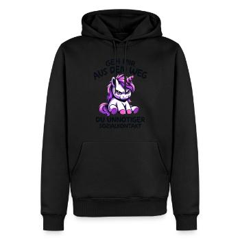 Écarte-toi de mon chemin, contact social inutile - Sweat à capuche Premium bio Homme - noir - Devant - Nico (187cm)