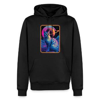 Animal Art Planet Fantasy Artwork Cat Universe - Men’s Premium Organic Hoodie - black - Front - Nico (187cm)