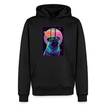 Animal Art Planet Fantasy Artwork: Pug with - Men’s Premium Organic Hoodie - black - Front - Nico (187cm)