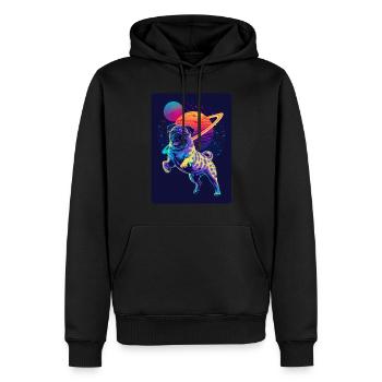 Animal Art Planet Fantasy Artwork avec Carlin dans le - Sweat à capuche Premium bio Homme - noir - Devant - Nico (187cm)