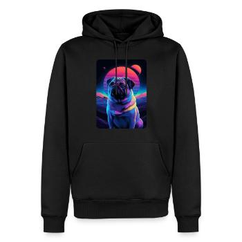 Animal Art Planète Fantasy Oeuvre Carlin - Sweat à capuche Premium bio Homme - noir - Devant - Nico (187cm)