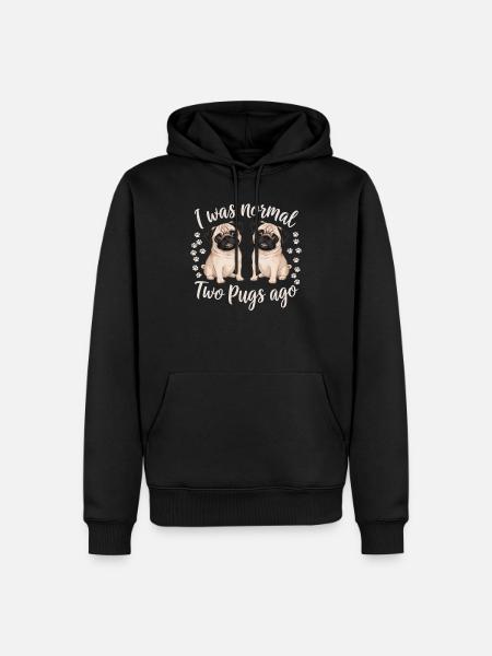I was normal in front of two boobs - Men’s Premium Organic Hoodie - black