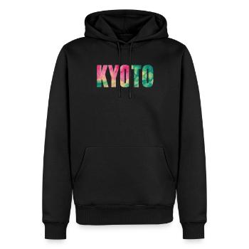 Souvenir de Kyoto dans un style coloré - Sweat à capuche Premium bio Homme - noir - Devant - Nico (187cm)