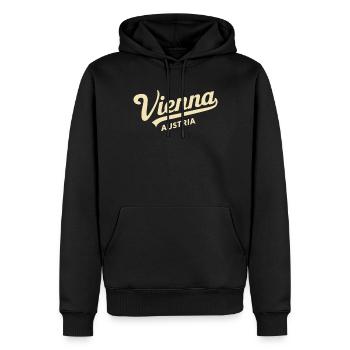 Vienna Austria Souvenir Retro Schriftzug - Männer Premium Bio Hoodie - Schwarz - Vorne - Nico (187cm)