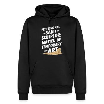 Sculpteurs de sable professionnels sur la plage du - Sweat à capuche Premium bio Homme - noir - Devant - Nico (187cm)