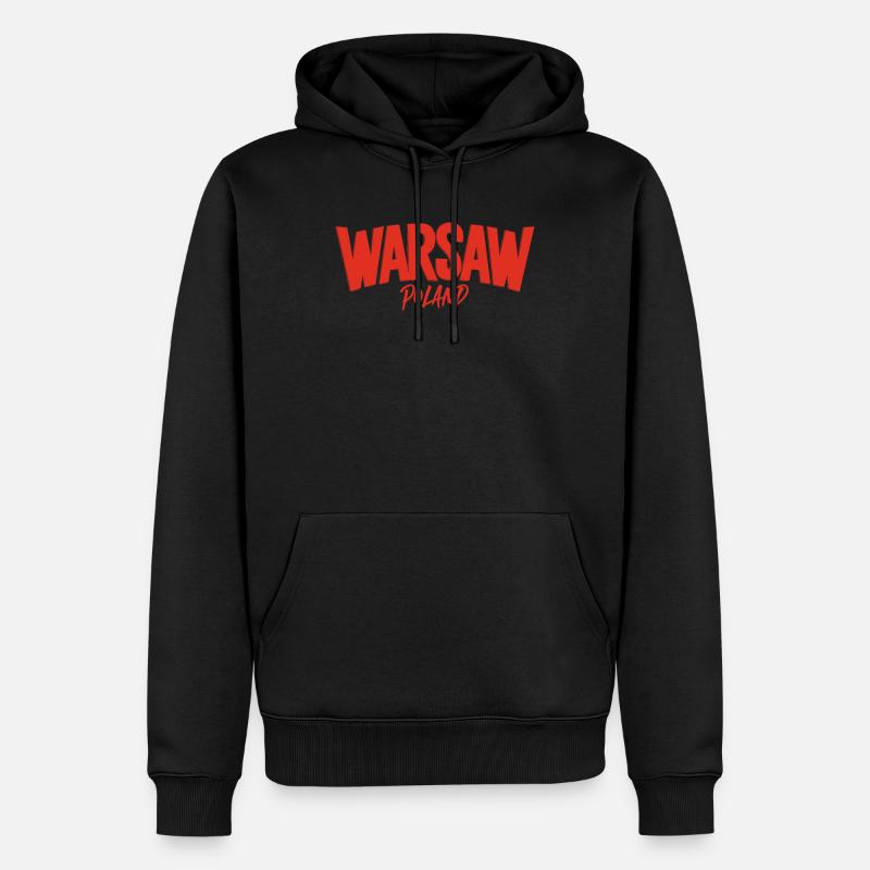 Varsovie, Pologne, Souvenir, Rappel - Sweat à capuche Premium bio Homme - noir