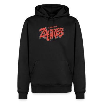 Zagreb Souvenir Croatia - Männer Premium Bio Hoodie - Schwarz - Vorne - Nico (187cm)