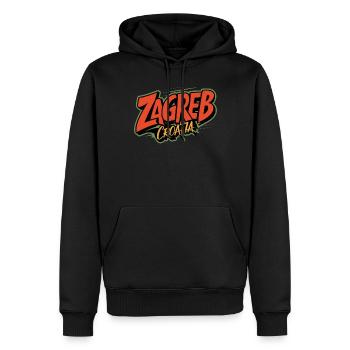 Zagreb Croatia Souvenir - Männer Premium Bio Hoodie - Schwarz - Vorne - Nico (187cm)