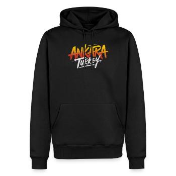Souvenir Ankara Turquie - Sweat à capuche Premium bio Homme - noir - Devant - Nico (187cm)