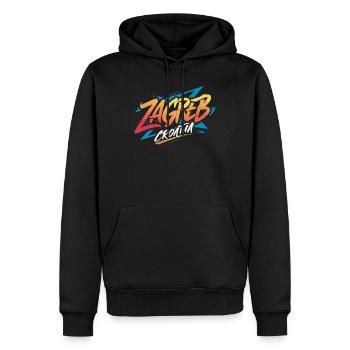 Zagreb Croatia Souvenir - Männer Premium Bio Hoodie - Schwarz - Vorne - Nico (187cm)