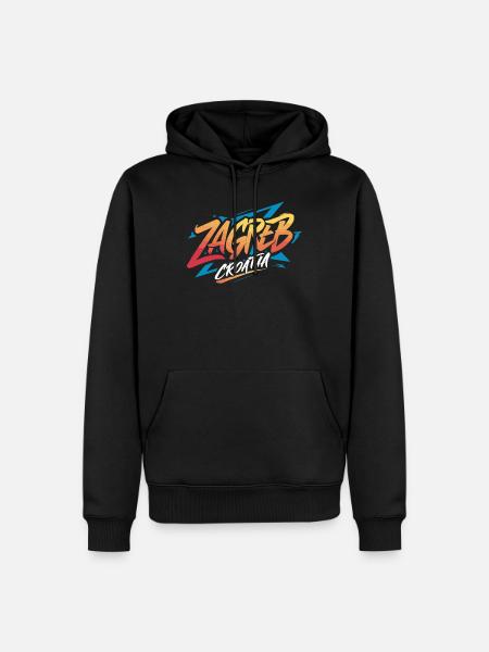Zagreb Croatia Souvenir - Men’s Premium Organic Hoodie - black