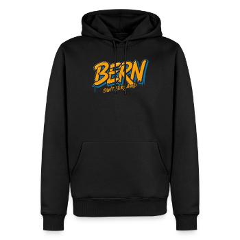 Berne Suisse Souvenir - Sweat à capuche Premium bio Homme - noir - Devant - Nico (187cm)