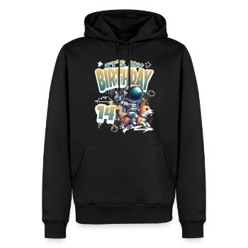 Astronaute 14e anniversaire Chien de l'espace drôle - Sweat à capuche Premium bio Homme - noir - Devant - Nico (187cm)