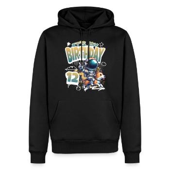 Astronaute 12e anniversaire Chien de l'espace drôle - Sweat à capuche Premium bio Homme - noir - Devant - Nico (187cm)