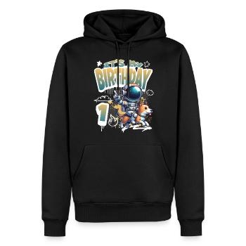 Astronaute 1er anniversaire Chien de l'espace drôle - Sweat à capuche Premium bio Homme - noir - Devant - Nico (187cm)