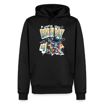 Astronaute 4e anniversaire Chien de l'espace drôle - Sweat à capuche Premium bio Homme - noir - Devant - Nico (187cm)