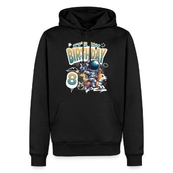 Astronaute 8e anniversaire Chien de l'espace drôle - Sweat à capuche Premium bio Homme - noir - Devant - Nico (187cm)