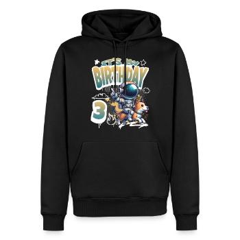 Astronaute 3e anniversaire Chien de l'espace drôle - Sweat à capuche Premium bio Homme - noir - Devant - Nico (187cm)