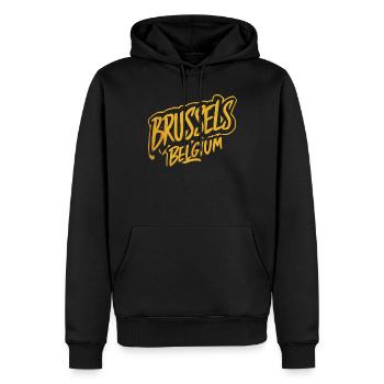 Varsovie, Pologne, souvenir - Sweat à capuche Premium bio Homme - noir - Devant - Nico (187cm)