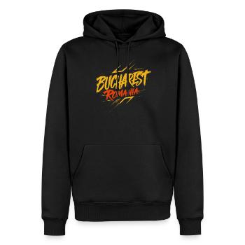 Varsovie, Pologne, souvenir - Sweat à capuche Premium bio Homme - noir - Devant - Nico (187cm)