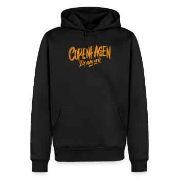 Copenhagen Denmark Souvenir Schriftzug - Männer Premium Bio Hoodie - Schwarz - Vorne - Nico (187cm)