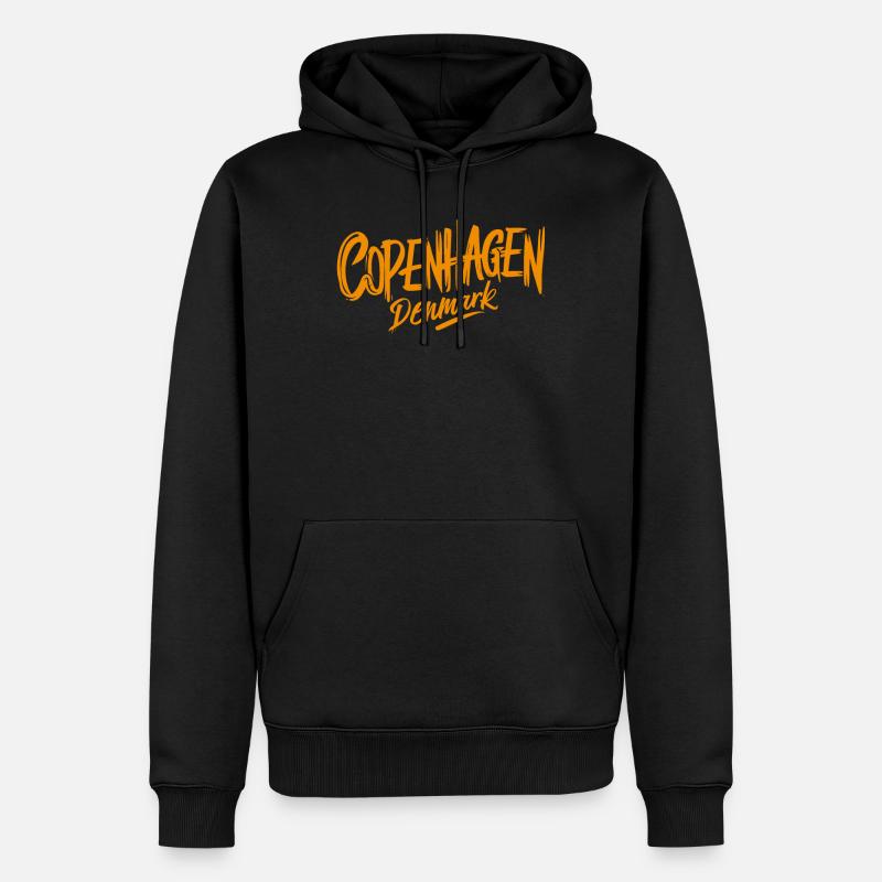 Lettrage souvenir de Copenhague Danemark - Sweat à capuche Premium bio Homme - noir