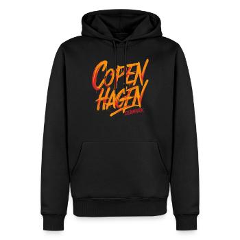 Souvenir de Copenhague Danemark - Sweat à capuche Premium bio Homme - noir - Devant - Nico (187cm)