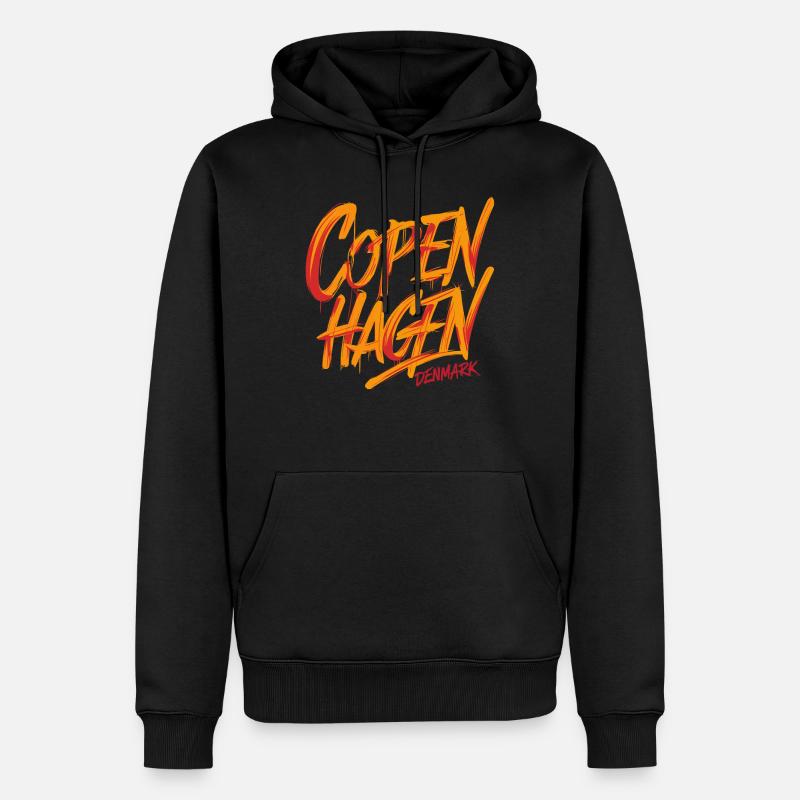 Souvenir de Copenhague Danemark - Sweat à capuche Premium bio Homme - noir