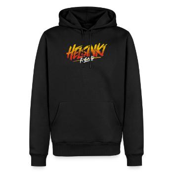 Helsinki Finland Souvenir - Männer Premium Bio Hoodie - Schwarz - Vorne - Nico (187cm)
