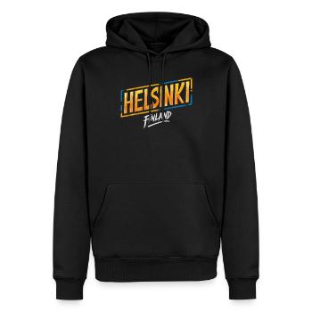 Helsinki Finland Souvenir - Männer Premium Bio Hoodie - Schwarz - Vorne - Nico (187cm)