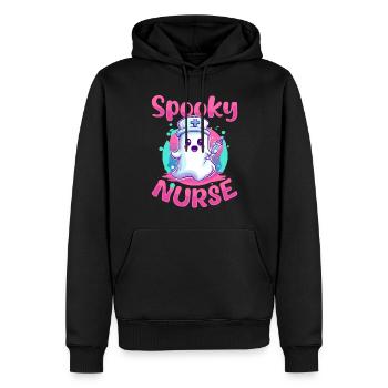 Funny Nurse Halloween Ghost Spooky Nurse - Männer Premium Bio Hoodie - Schwarz - Vorne - Nico (187cm)