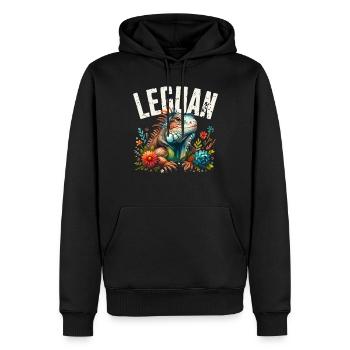 Leguan - Männer Premium Bio Hoodie - Schwarz - Vorne - Nico (187cm)