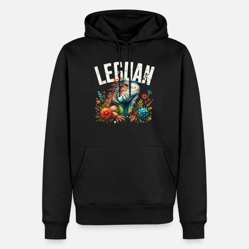 Leguan - Männer Premium Bio Hoodie - Schwarz