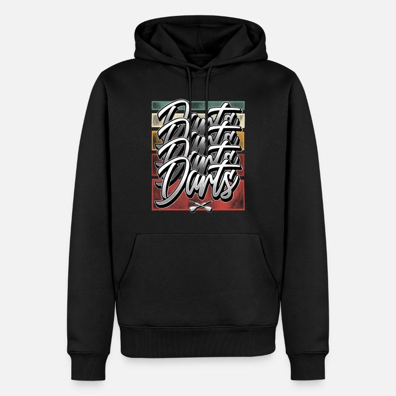 fléchettes - Sweat à capuche Premium bio Homme - noir