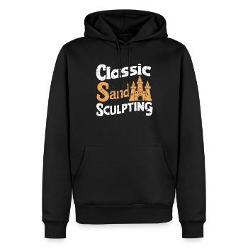 Sculpteurs de sable professionnels sur la plage du - Sweat à capuche Premium bio Homme - noir - Devant - Nico (187cm)