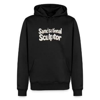 Sculpteurs de sable professionnels sur la plage du - Sweat à capuche Premium bio Homme - noir - Devant - Nico (187cm)