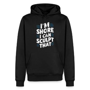 Sculpteurs de sable professionnels sur la plage du - Sweat à capuche Premium bio Homme - noir - Devant - Nico (187cm)