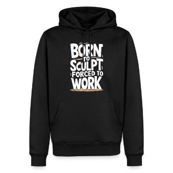 Sculpteurs de sable professionnels sur la plage du - Sweat à capuche Premium bio Homme - noir - Devant - Nico (187cm)
