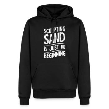 Sculpteurs de sable professionnels sur la plage du - Sweat à capuche Premium bio Homme - noir - Devant - Nico (187cm)