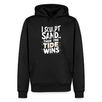 Sculpteurs de sable professionnels sur la plage du - Sweat à capuche Premium bio Homme - noir - Devant - Nico (187cm)