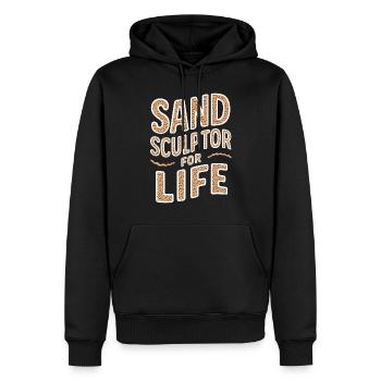 Sculpteurs de sable professionnels sur la plage du - Sweat à capuche Premium bio Homme - noir - Devant - Nico (187cm)