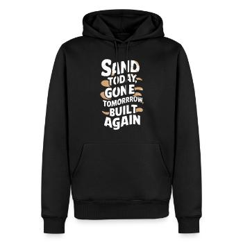 Sculpteurs de sable professionnels sur la plage du - Sweat à capuche Premium bio Homme - noir - Devant - Nico (187cm)