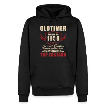 Oldtimer September 59 Born 1959 65th Birthday - Men’s Premium Organic Hoodie - black - Front - Nico (187cm)