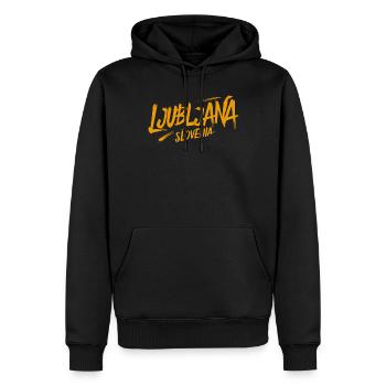 Souvenir de Ljubljana Slovénie - Sweat à capuche Premium bio Homme - noir - Devant - Nico (187cm)