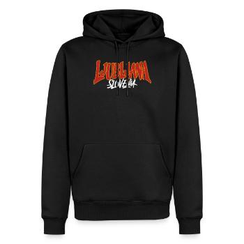 Souvenir de Ljubljana Slovénie - Sweat à capuche Premium bio Homme - noir - Devant - Nico (187cm)