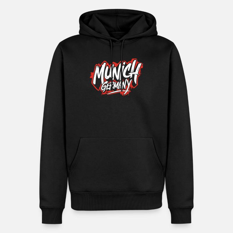 Souvenir de Munich Allemagne - Sweat à capuche Premium bio Homme - noir