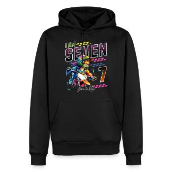 7ème anniversaire des filles de motocross - Sweat à capuche Premium bio Homme - noir - Devant - Nico (187cm)