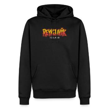 Reykjavik Souvenir Islande Souvenirs - Sweat à capuche Premium bio Homme - noir - Devant - Nico (187cm)