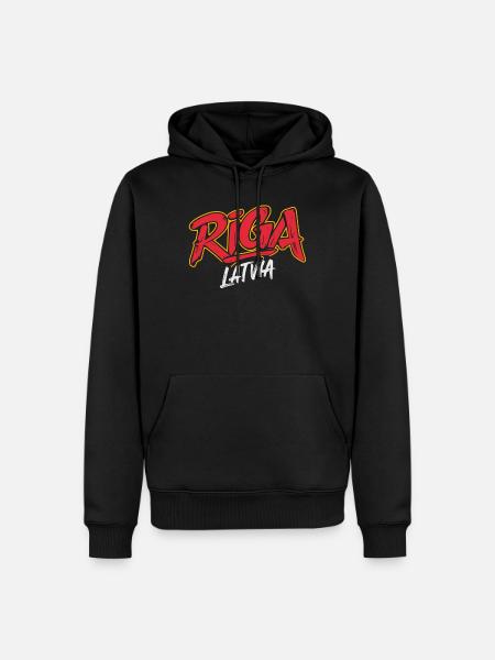 Riga Latvia Souvenir - Men’s Premium Organic Hoodie - black